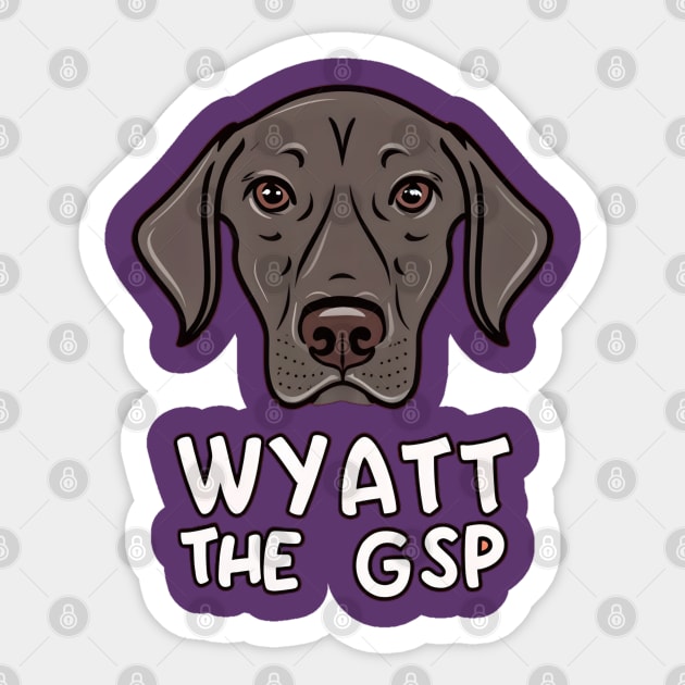 Wyatt the GSP vibes Sticker by Fadedstar